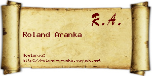 Roland Aranka névjegykártya